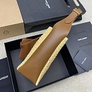 YSL Saint Lauren LE 5 À 7 supple small in raffia and leather-22*22*10cm - 2