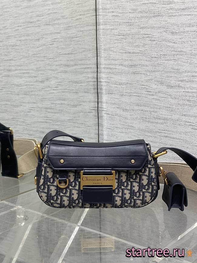 Dior Small Streetchic Bag Blue Oblique- 24x5x12.5cm - 1
