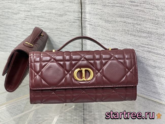 Dior Miss Caro Top Handle Pouch Burgundy-24x12x4cm - 1