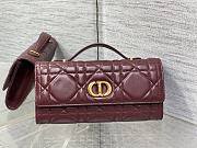 Dior Miss Caro Top Handle Pouch Burgundy-24x12x4cm - 1