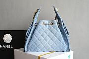 CHANEL 25 Medium Handbag Washed Denim & Gold-Tone Metal Blue - 5