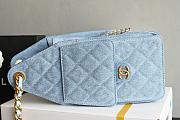 CHANEL 25 Medium Handbag Washed Denim & Gold-Tone Metal Blue - 4