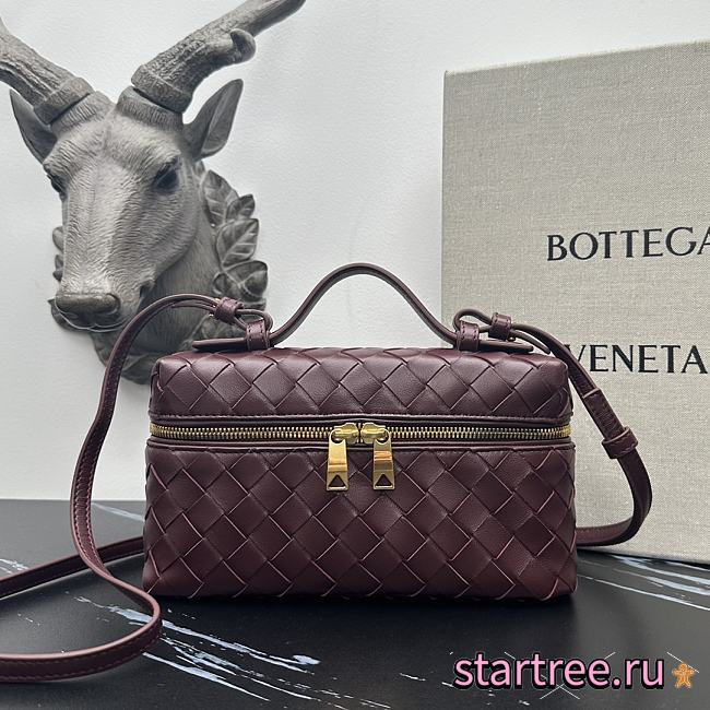Bottega Veneta Bang Bang Vanity Case Burgundy - 23*12.5*6cm - 1