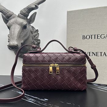 Bottega Veneta Bang Bang Vanity Case Burgundy - 23*12.5*6cm