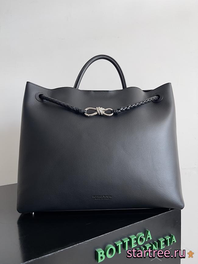 BOTTEGA VENETA Andiamo Large Tote Black Silver-42cm - 1