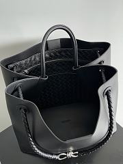 BOTTEGA VENETA Andiamo Large Tote Black Silver-42cm - 5