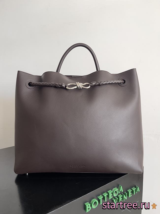 BOTTEGA VENETA Andiamo Large Tote Chocolete Silver-42cm - 1