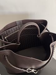 BOTTEGA VENETA Andiamo Large Tote Chocolete Silver-42cm - 2