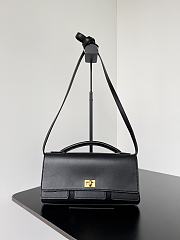 Balenciaga Women's Bel Air Small Clutch On Strap in Black-26.9x13.9x5.3cm - 1