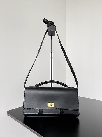 Balenciaga Women's Bel Air Small Clutch On Strap in Black-26.9x13.9x5.3cm