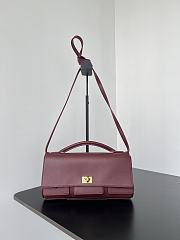 Balenciaga Women's Bel Air Small Clutch On Strap in Dark Burgundy-26.9x13.9x5.3cm - 1