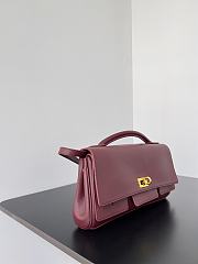 Balenciaga Women's Bel Air Small Clutch On Strap in Dark Burgundy-26.9x13.9x5.3cm - 2