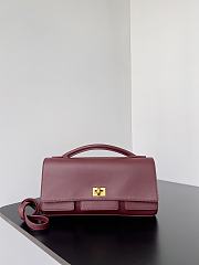Balenciaga Women's Bel Air Small Clutch On Strap in Dark Burgundy-26.9x13.9x5.3cm - 3