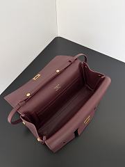 Balenciaga Women's Bel Air Small Clutch On Strap in Dark Burgundy-26.9x13.9x5.3cm - 4
