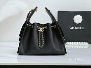 Chanel 25C Hobo In Calfskin Leather Black-30*26*14CM - 1