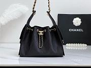 Chanel 25C Hobo In Calfskin Leather Black-30*26*14CM - 4