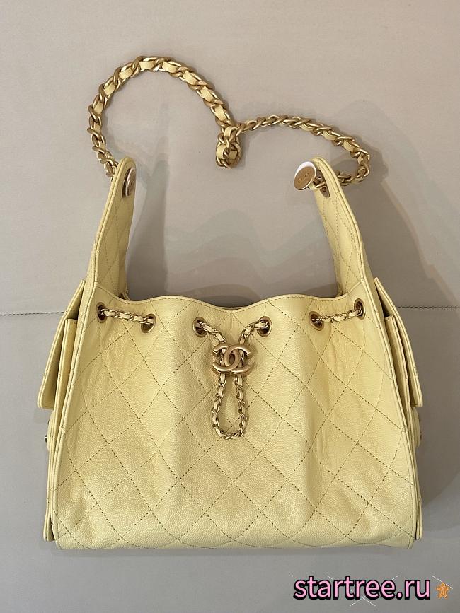 Chanel 25C Hobo In Calfskin Leather Yellow-30*26*14CM - 1