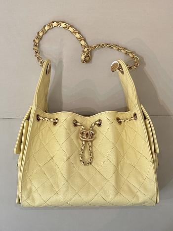 Chanel 25C Hobo In Calfskin Leather Yellow-30*26*14CM