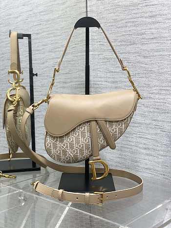 Dior Saddle Bag with Strap Dior Oblique Jacquard-25.5cm