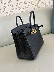 Hermes Birkin 25 Matte Black Crocodile Gold Hardware - 2