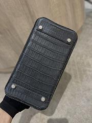 Hermes Birkin 25 Matte Black Crocodile Silver Hardware - 4