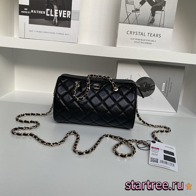 Chanel Boston Chain Bag Caviar Black-11.5*18.5*11cm - 1