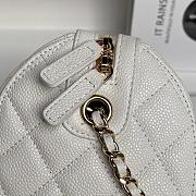Chanel Boston Chain Bag Caviar White-11.5*18.5*11cm - 4