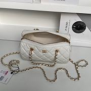 Chanel Boston Chain Bag Caviar White-11.5*18.5*11cm - 3
