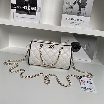 Chanel Boston Chain Bag Lambskin White-11.5*18.5*11cm