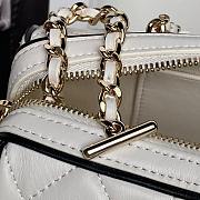 Chanel Boston Chain Bag Lambskin White-11.5*18.5*11cm - 5