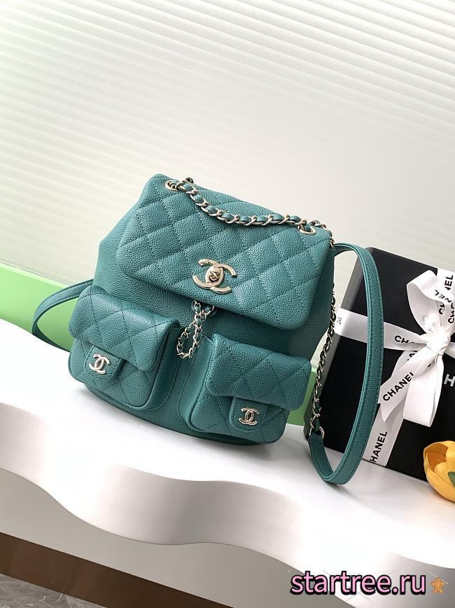 Chanel Duma Backpack Caviar Green-21*20*12CM - 1