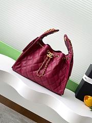 Chanel 25C Hobo In Calfskin Leather Burgundy-30*26*14CM - 1