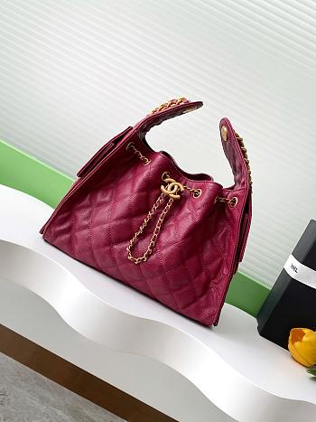 Chanel 25C Hobo In Calfskin Leather Burgundy-30*26*14CM