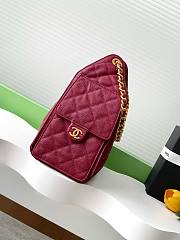 Chanel 25C Hobo In Calfskin Leather Burgundy-30*26*14CM - 3
