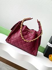 Chanel 25C Hobo In Calfskin Leather Burgundy-30*26*14CM - 4