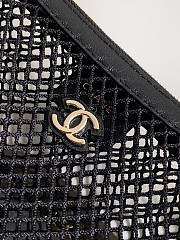 Chanel 2025 Pouch Mesh, Shiny Lambskin & Gold-Tone Metal Black - 4