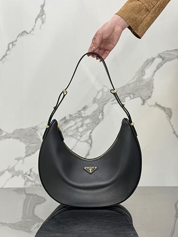 Prada Arqué large leather shoulder bag Black