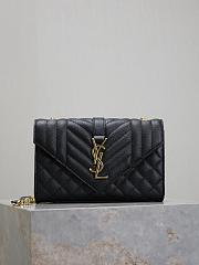 YSL Mini Envelope Crossbody Bag Black-21x13x6cm - 1