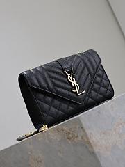 YSL Mini Envelope Crossbody Bag Black-21x13x6cm - 4
