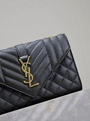 YSL Mini Envelope Crossbody Bag Black-21x13x6cm - 2