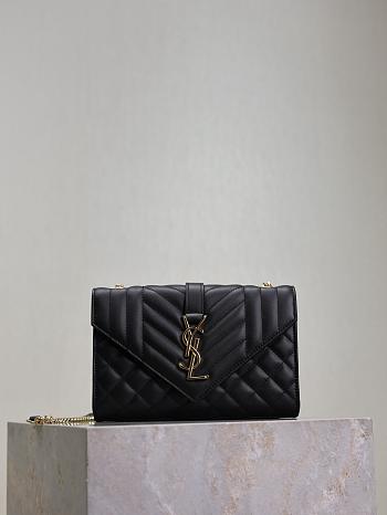 YSL  Envelope bag In Black Calfskin