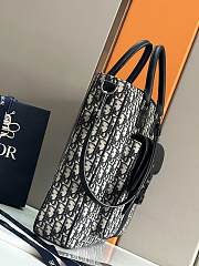 Dior Saddle Tote Bag Beige and Black Dior Oblique-32x36x13.5cm - 4