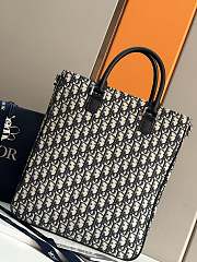 Dior Saddle Tote Bag Beige and Black Dior Oblique-32x36x13.5cm - 5