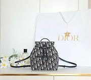 Dior Kids' Backpack Beige and Blue Dior Oblique Jacquard-18*19.5*10.5cm - 1