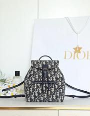 Dior Kids' Backpack Beige and Blue Dior Oblique Jacquard-18*19.5*10.5cm - 5