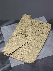 YSL Cassandre Large Envelope Pouch in Raffia-29.5 x 18 x 4.5 cm - 2