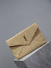 YSL Cassandre Large Envelope Pouch in Raffia-29.5 x 18 x 4.5 cm - 3