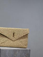 YSL Cassandre Large Envelope Pouch in Raffia-29.5 x 18 x 4.5 cm - 4