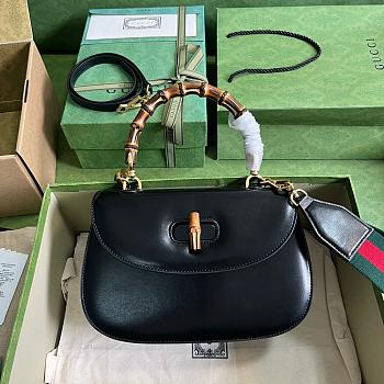 Gucci Bamboo 1947 medium bag Black-26.5 x 17.5 x 9cm