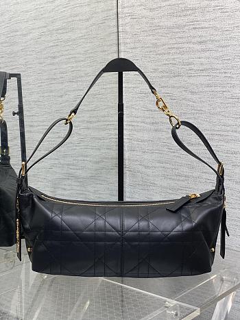 Dior Medium D-Journey Bag in Shiny Goatskin Black-33 x 16 x 15 cm
